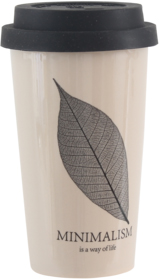 Чашка LIMITED EDITION Minimalism із силіконовою кришкою 400 мл Бежева(HTK-028)